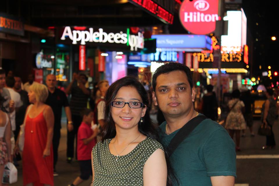 Photograph of Manoj and Sweta at Times Square